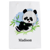 Schattigee Panda aangepaste naam medium cadeau tas Medium Cadeauzakje (Voorkant)