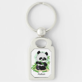 Schattigee Panda aangepaste naam sleutelhanger