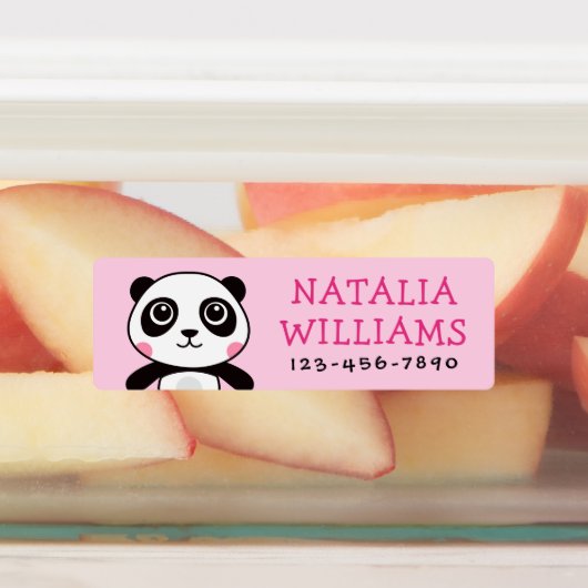 Schattigee Panda aangepaste naam telefoonnummer ei Labels (Aangebracht)