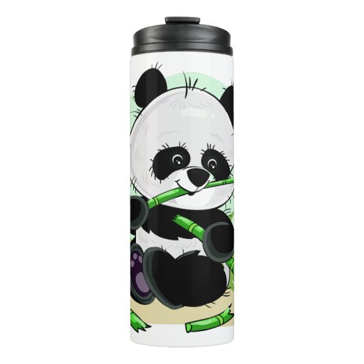 Schattigee Panda aangepaste naam tumbler 4/4 Thermosbeker (Voorkant)