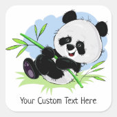 Schattigee Panda aangepaste tekst stickers (Voorkant)