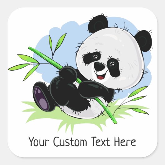Schattigee Panda aangepaste tekst stickers (Voorkant)