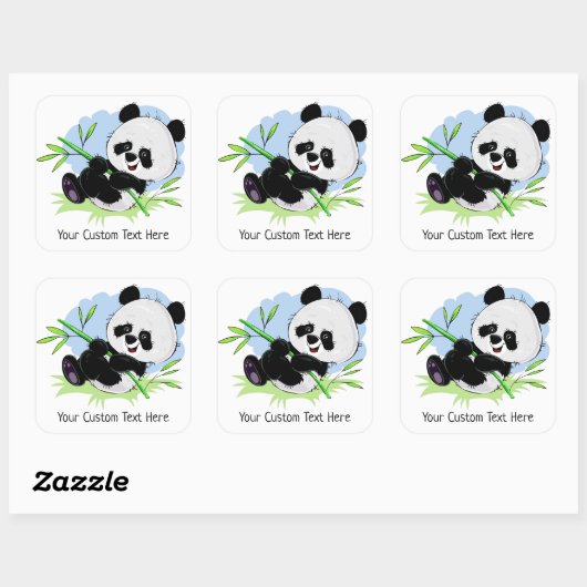 Schattigee Panda aangepaste tekst stickers (Vel)