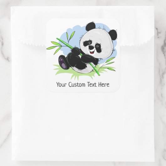 Schattigee Panda aangepaste tekst stickers (Tas)