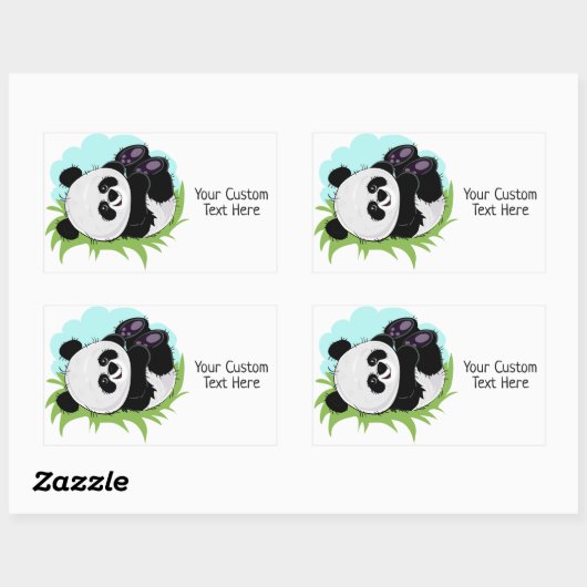 Schattigee Panda aangepaste tekst stickers (Vel)
