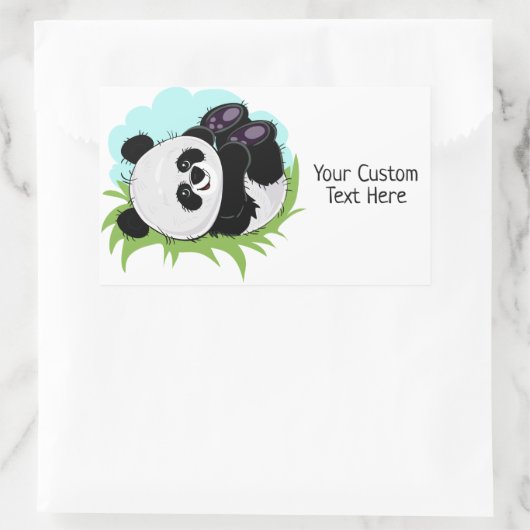 Schattigee Panda aangepaste tekst stickers (Tas)