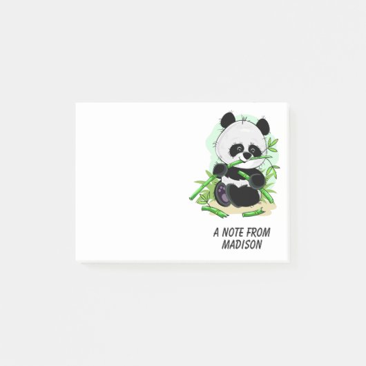 Schattigee Panda aangepaste tekstnotities Post-it® Notes (Voorkant)