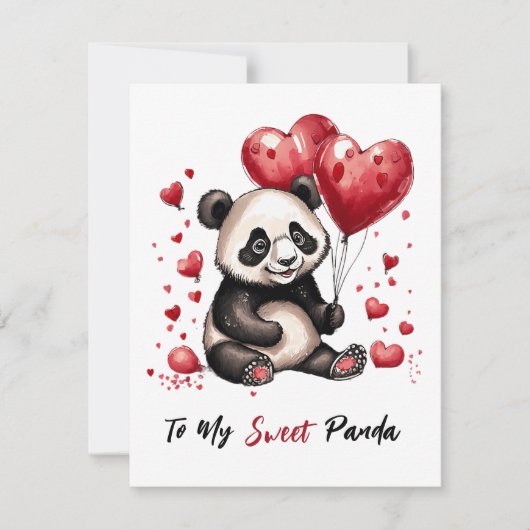 Schattigee Panda aangepaste valentijn Feestdagenkaart (Voorkant)
