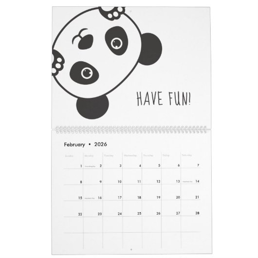 Schattigee Panda Animal Motivation Inspiration Kin Kalender (Feb 2026)