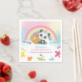 Schattigee Panda Art Craft Paint Party Rainbow Ver Servet (Insitu)