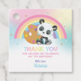 Schattigee Panda Art Paint Party Verjaardag Dank u Bedankjes Labels