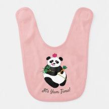 Schattigee Panda Baby Bib (Baby Pink)