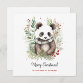 Schattigee Panda Baby rustieke kerstbotanicals (Voorkant / Achterkant)
