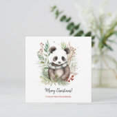 Schattigee Panda Baby rustieke kerstbotanicals (Staand voorkant)