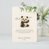 Schattigee Panda Baby shower bedankkaart (Staand voorkant)