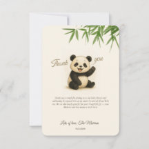 Schattigee Panda Baby shower bedankkaart