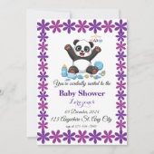 Schattigee panda baby shower uitnodiging (Voorkant)