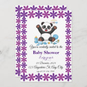 Schattigee panda baby shower uitnodiging (Voorkant / Achterkant)