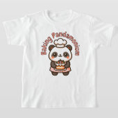Schattigee panda bakken Pandamonium Punny Cake T-shirt (Laagn)