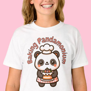 Schattigee panda bakken Pandamonium Punny Cake T-shirt