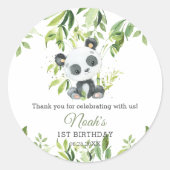 Schattigee Panda Bamboe groen Baby shower Verjaard Ronde Sticker (Voorkant)