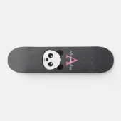 Schattigee Panda Beer Aangepaste Monogram Grijze A Persoonlijk Skateboard (Horizontaal)