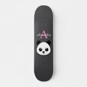 Schattigee Panda Beer Aangepaste Monogram Grijze A Persoonlijk Skateboard (Voorkant)