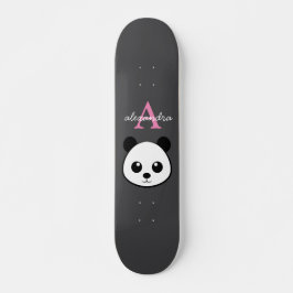Schattigee Panda Beer Aangepaste Monogram Grijze A Persoonlijk Skateboard