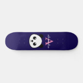 Schattigee Panda Beer Aangepaste Monogram Violet A Persoonlijk Skateboard (Horizontaal)