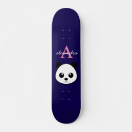 Schattigee Panda Beer Aangepaste Monogram Violet A Persoonlijk Skateboard