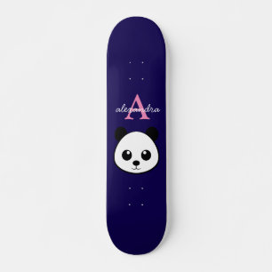 Schattigee Panda Beer Aangepaste Monogram Violet A Persoonlijk Skateboard