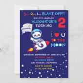 Schattigee Panda Beer astronaut op raketschip verj Kaart (Voorkant)