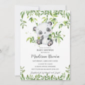 Schattigee Panda Beer Bamboe Groen Baby shower Kaart (Voorkant)