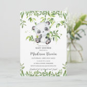 Schattigee Panda Beer Bamboe Groen Baby shower Kaart (Staand voorkant)