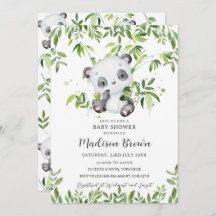 Schattigee Panda Beer Bamboe Groen Baby shower