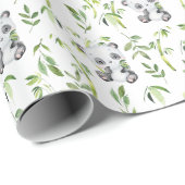 Schattigee Panda Beer Cub Bamboe Groen Decoupage Cadeaupapier (Rol Hoek)