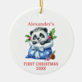 Schattigee Panda Beer Cub Christmas Keramisch Ornament