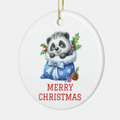 Schattigee Panda Beer Cub Christmas Keramisch Ornament (Links)