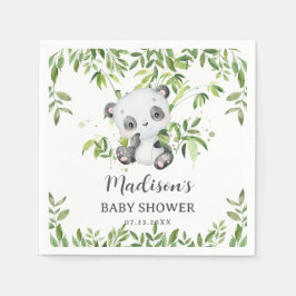 Schattigee Panda Beer Cub Greenery Baby shower Ser Servet