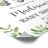 Schattigee Panda Beer Cub Greenery Baby shower Wel Poster (Hoek)