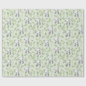 Schattigee Panda Beer Cub Groene Bamboe Groen Cadeaupapier (Vlak)