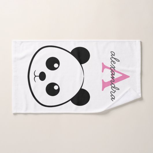 Schattigee panda beer custom Monogram Bad Handdoek (Handdoek)