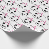 Schattigee panda beer custom Monogram Cadeaupapier (Hoek)