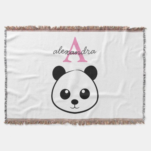 Schattigee panda beer custom Monogram Deken (Voorkant)