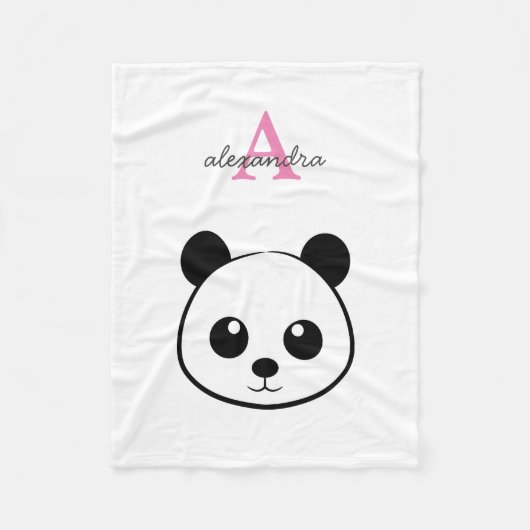 Schattigee panda beer custom Monogram Fleece Deken (Voorkant)