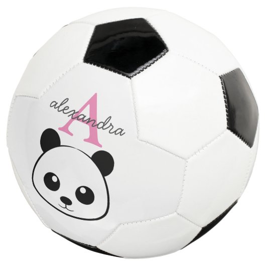 Schattigee Panda Beer Custom Monogram – Gepersonal Voetbal (Drie kwart)