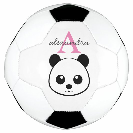 Schattigee Panda Beer Custom Monogram – Gepersonal Voetbal (Voorkant)