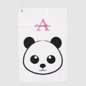 Schattigee panda beer custom Monogram Golfhanddoek (Voorkant)