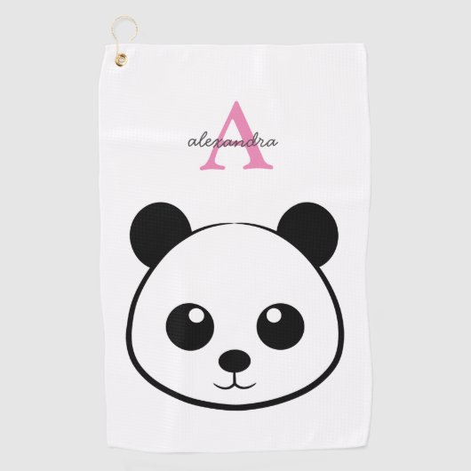 Schattigee panda beer custom Monogram Golfhanddoek (Voorkant)