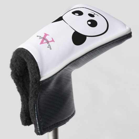 Schattigee panda beer custom Monogram Golfheadcover (3/4 voorkant)